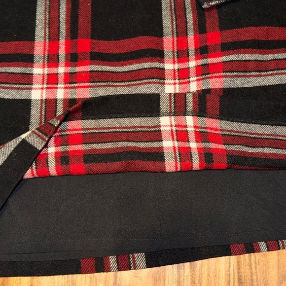 Talbots women’s 14 large skirt Black Red Plaid Mini knee wool causal business - Picture 5 of 9